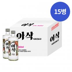 술마켓 착한농부 아삭17도 360ml x15병 박스상품 캠핑 모임 대용량 사과증류주