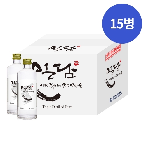 술마켓 착한농부 밀담 17도 360ml  x15병 박스상품 캠핑 모임 대용량 단수수 럼