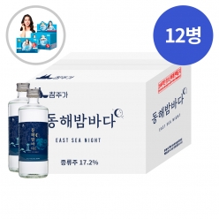 [말짱행사]술마켓 참주가 동해밤바다 17.2도 360ml x12병 박스상품 캠핑 모임 대용량 바다소주