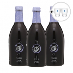 술마켓 배상면주가 빙탄복 7도 370ml x3병 샷잔 2P 행사스파클링복분자주