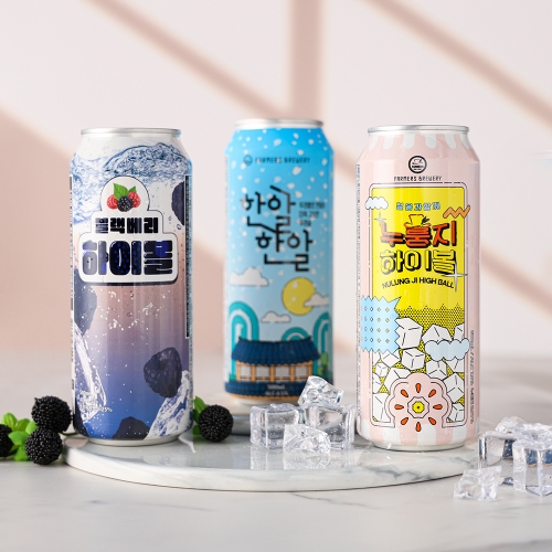 술마켓 파머스맥주 3종 한알한알, 블랙베리, 누룽지 500ml 각1캔