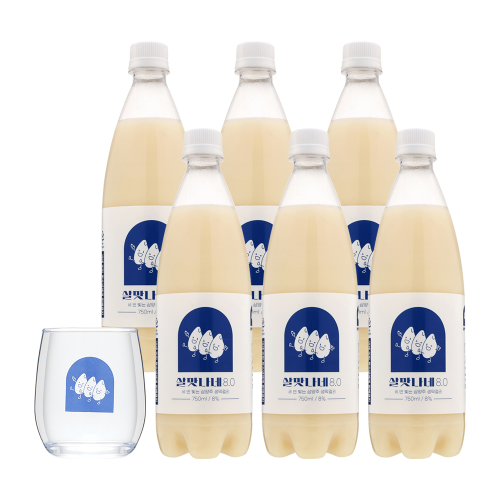 세번빚은 살맛나네8.0 750mlx 6병 막걸리 + 온더락