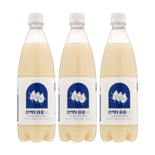 술마켓 살맛나네8.0 750ml 3병 무감미료 삼양주 품절대란 막걸리