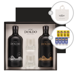 술마켓 독도소주 선물세트 500ml 2병_27도 37도 독도샷잔2P 에코백+캐나다드라이8캔세트 증정