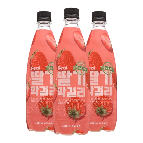 술마켓 성수주조 리얼 딸기막걸리 6도 750ml x 3병