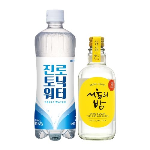 술마켓 더한 서울의밤 유자스피릿토닉워터세트 16도 375ml 유자증류주,토닉600