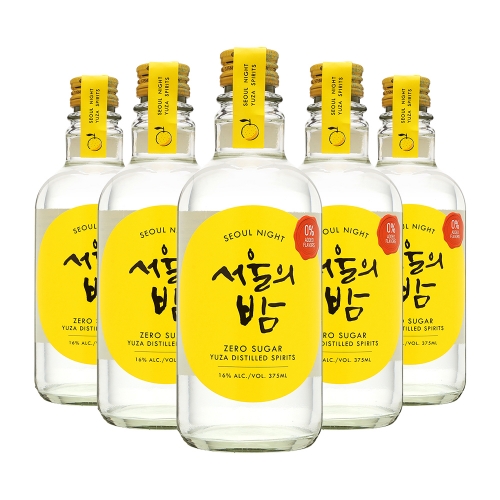 술마켓 더한 서울의밤 유자스피릿 16도 375ml x5병 전용온더락잔