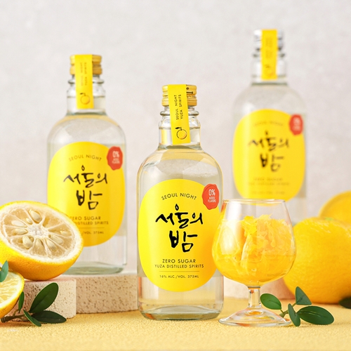 술마켓 더한 서울의밤 유자스피릿 16도 375ml x5병 전용온더락잔