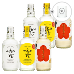 더한 서울의밤 25도 375ml x2 유자스피릿 16도 375ml x2 매실원주 13도 375ml x2 전용 온더락잔