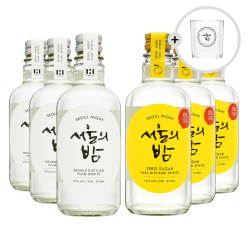 더한 서울의밤 25도 375ml x3, 유자스피릿 16도 375ml x3 전용온더락잔
