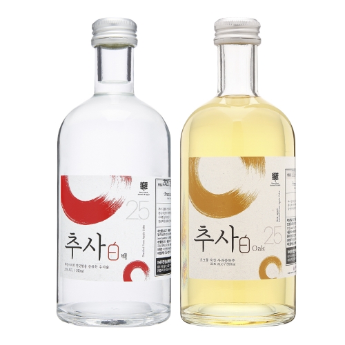 술마켓 예산사과와인 추사백25세트 25도 350mlx2병 추사백오크x1,추사백x1,온더락잔
