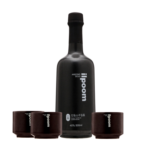 술마켓 안동소주 일품 골드블랙세트 40도 500ml 전용잔3 오크숙성주
