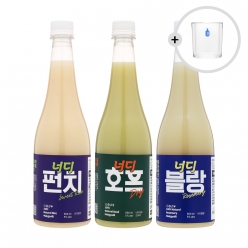 술마켓 너드브루어리 너디세트 5도 650mlx3병 호프드라이,펀치,블랑+온더락잔