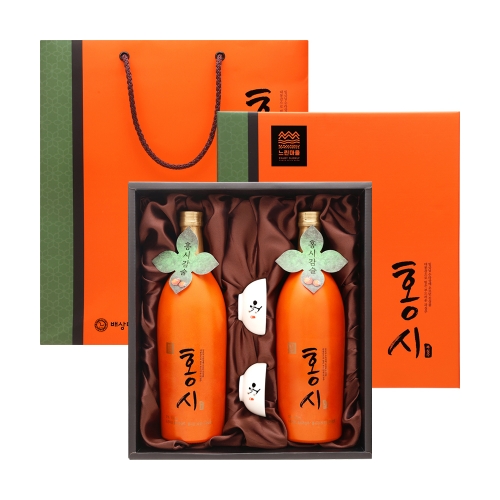 술마켓 배상면 홍시과실주세트 12도 700mlx2 전용잔 2