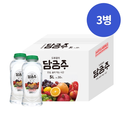 술마켓 아름주가 도원결의 담금주 30도 5000ml x 3병 박스상품 대용량