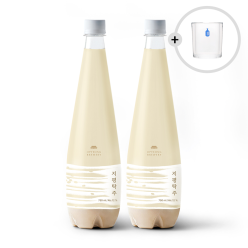 술마켓 프리미엄 지평탁주 12도 750mlx2 누룩 블렌딩 발효_온더락잔