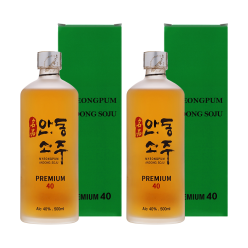 술마켓 명품안동소주 프리미엄40 500mlx2  오크증류주브렌딩