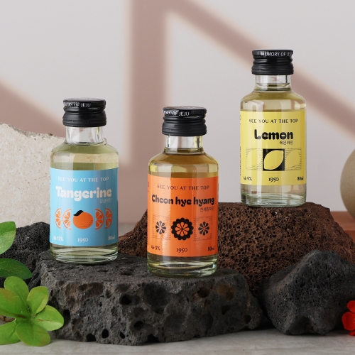 술마켓 제주양조장 1950 미니어쳐와인세트 80mlx3_천혜향,감귤,레몬