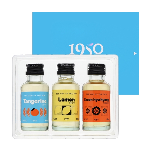 술마켓 제주양조장 1950 미니어쳐와인세트 80mlx3_천혜향,감귤,레몬