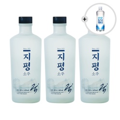[토닉 증정] 프리미엄 지평소주 25도 375mlx3 쌀,보리,수수 블렌딩 발효증류주