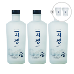 [지평소주 전용잔 증정] 프리미엄 지평소주 25도 375mlx3 쌀,보리,수수 블렌딩 발효증류주