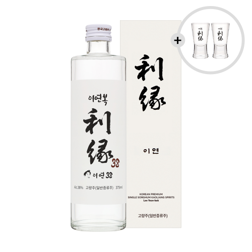 술마켓 한국고량주 이연 38도 375ml 이연복셰프공동개발 이연잔 2P 증정