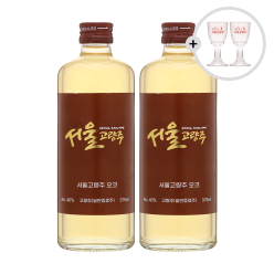 술마켓 한국고량주 오크 40도 375ml x2병 서울고량주잔 2P 증정