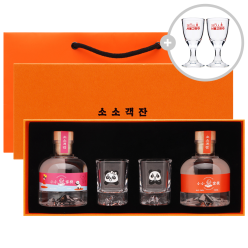 술마켓 한국고량주 소소객잔고량주세트 110mlx2_푸바오 변색잔x2 서울고량주잔 2P 증정