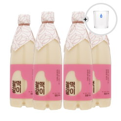 술마켓 무료배송 우리도가 찰떡같이 9도 750mlx4 찹쌀막걸리 온더락잔 증정