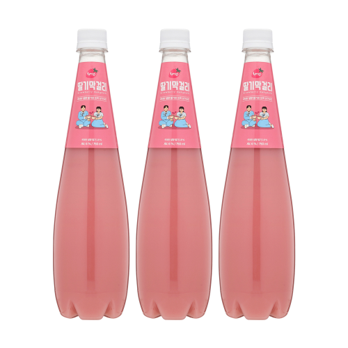 청산녹수 딸기막걸리 6도 750mlx3