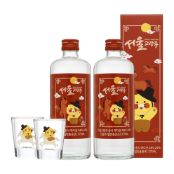 서울고량주 춘식 에디션 25도 375ml x2 26년 붉은말 춘식이 변색잔
