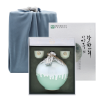 조정형명인 전주이강주 달항아리 38도 1000ml,잔 2