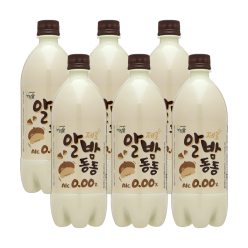 우리술 톡쏘는 알밤동동 제로 0.00% 750mlx6 무알콜릭 알밤막걸리맛 무료배송