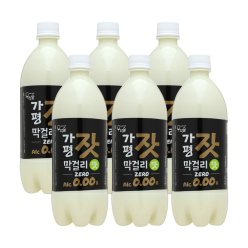 우리술 가평잣막걸리맛 제로 0.00% 750mlx6 무알콜릭 가평잣막걸리맛 무료배송