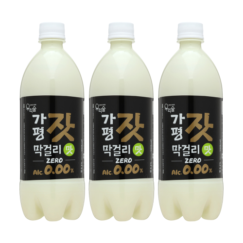우리술 가평잣막걸리맛 제로 0.00% 750mlx3 무알콜릭 가평잣막걸리맛
