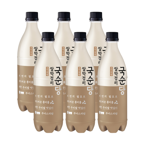 국순당 우리쌀 막걸리 5.8도 750mlx6 3번발효 무아스파탐