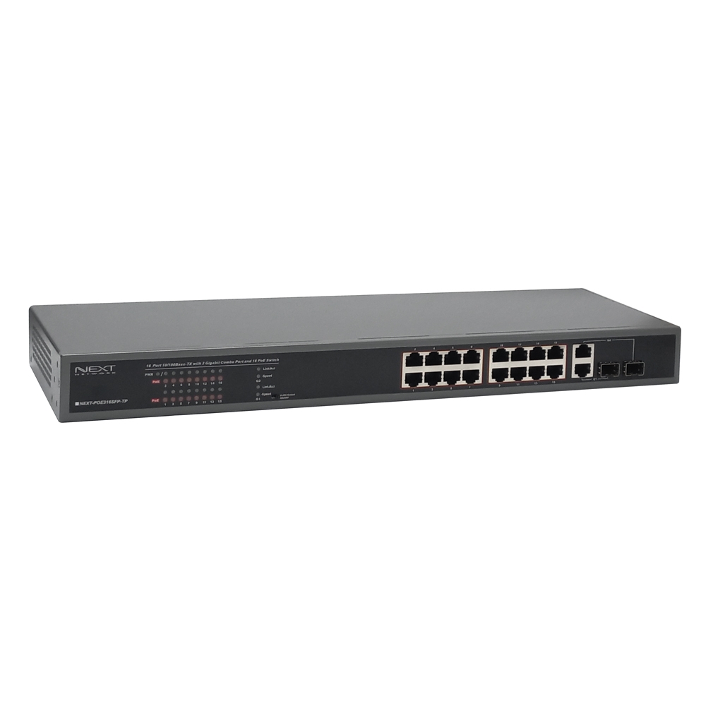 이지넷 CCTV 부자재 10/100M 16포트 250W POE 허브 NEXT-POE316SFP-TP