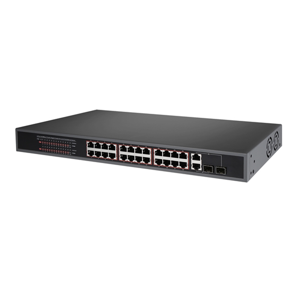 이지넷 CCTV 부자재 10/100M 24포트 400W POE 허브 NEXT-POE324SFP-TP