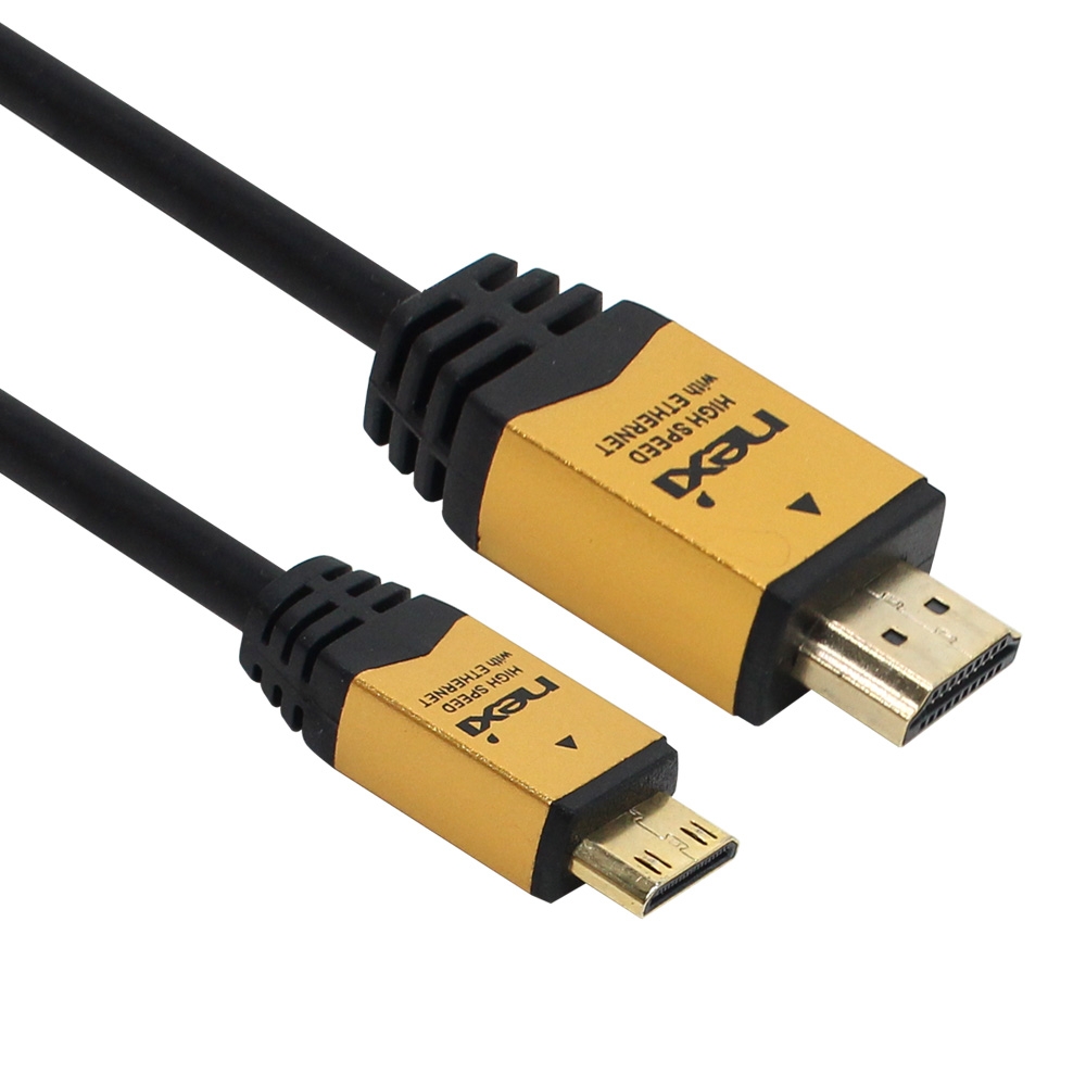 넥시 HDMI-Mini HDMI 골드메탈 고급형 [1.4Ver] 1.5M (NX64)