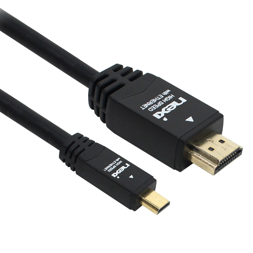 넥시 HDMI-Micro HDMI 블랙메탈 고급형 케이블 [Ver1.4] 1.5M (NX66)