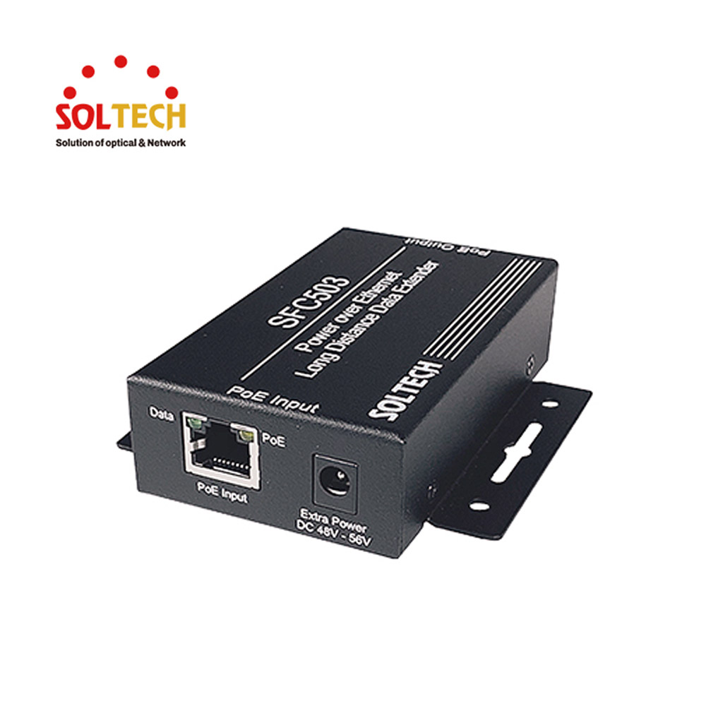 솔텍 100M 1포트 15W 500M POE 익스텐더 SFC503