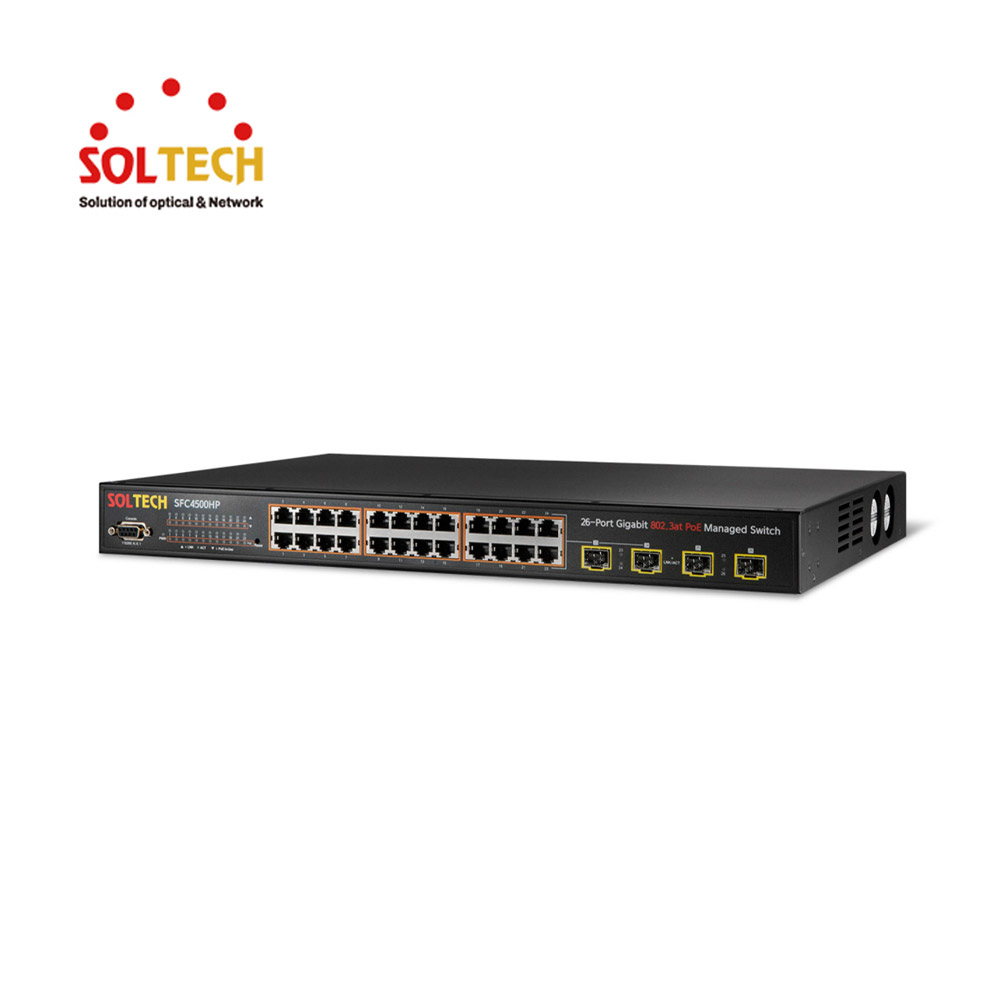 솔텍 100M POE 8포트 + 1G SFP 1슬롯 + 1G TP 1슬롯 장거리 스위치 허브 SFC510LRP