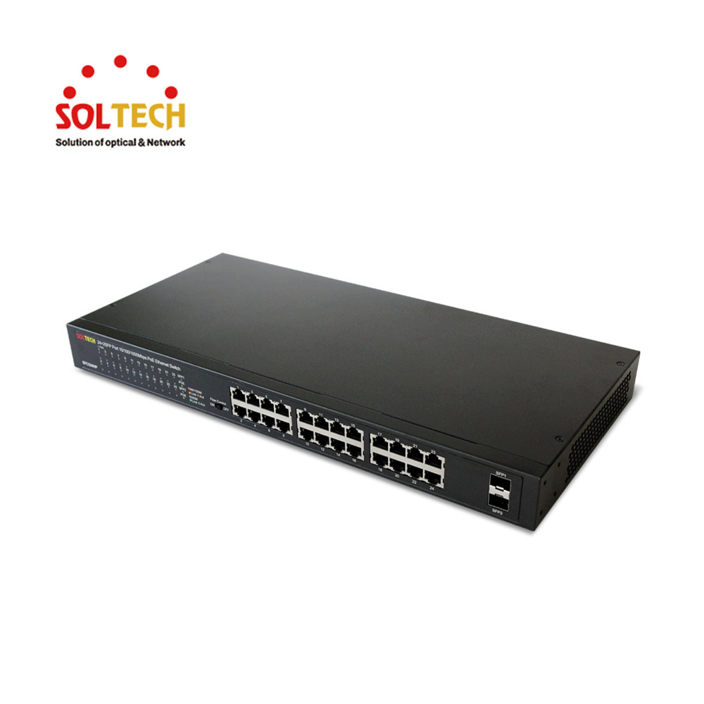 솔텍 1G POE 24포트 + 1G SFP 2슬롯 스위치 허브 SFC524HP-V4