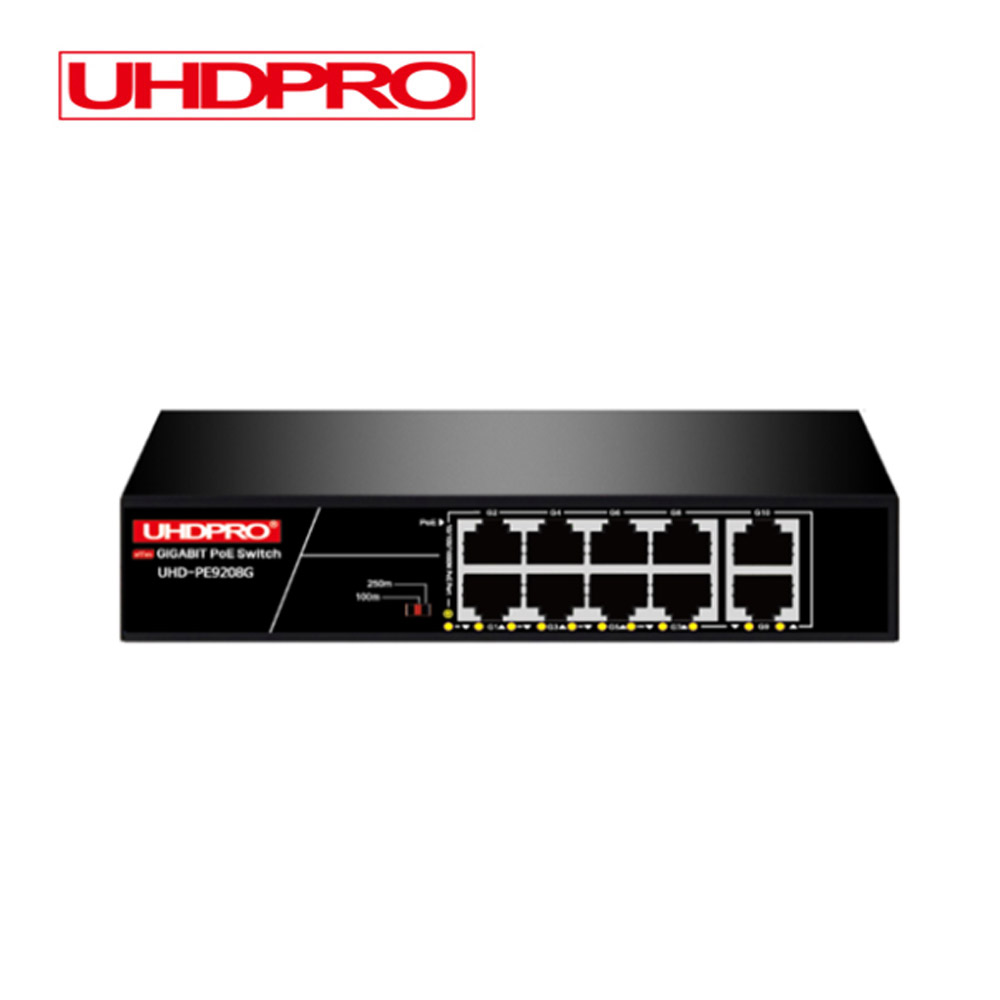 UHDPRO 1G POE 8포트 + UT 2포트 120W 스위치허브 UHD-PE9208G