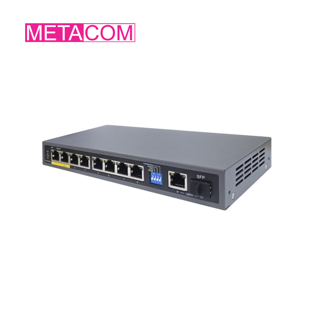 메타콤 1G POE 8포트 + TP/SFP 2포트 120W 스위치허브 MTH-G0811P-120