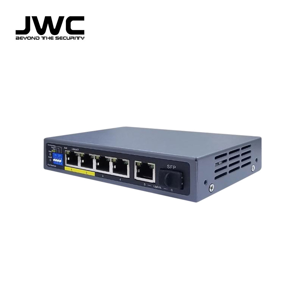 JWC 1G POE 4포트 + TP/SFP 2포트 60W 스위치허브 JWC-G0411P-60W