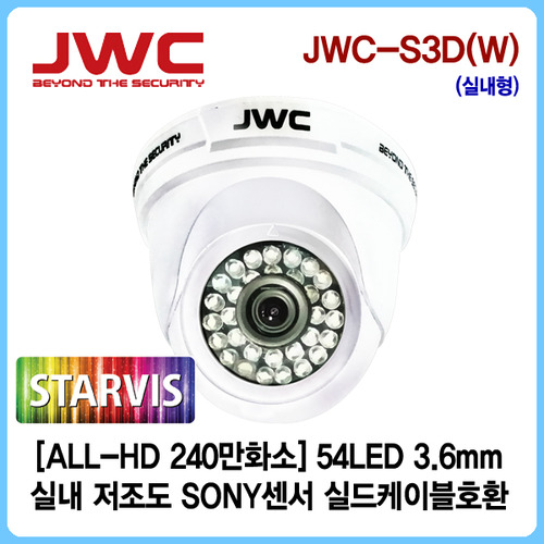 ALL-HD 240만화소 저조도 적외선돔카메라 JWC-S3D(W)