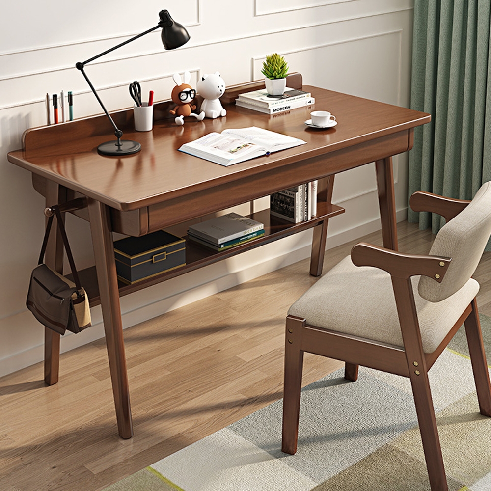 고무나무 원목책상 선반형