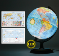 24cm 블루 타임존 조명 지구본 / LED 지구본