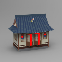 해지면 켜지는 LED 한옥